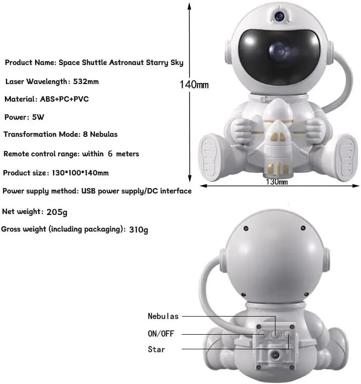 Светодиодный проектор «Звездная галактика», ночник, проектор «Звездное небо», астронавт, ракета, лампа для декора, декор для спальни, декор для комнаты, детский подарок