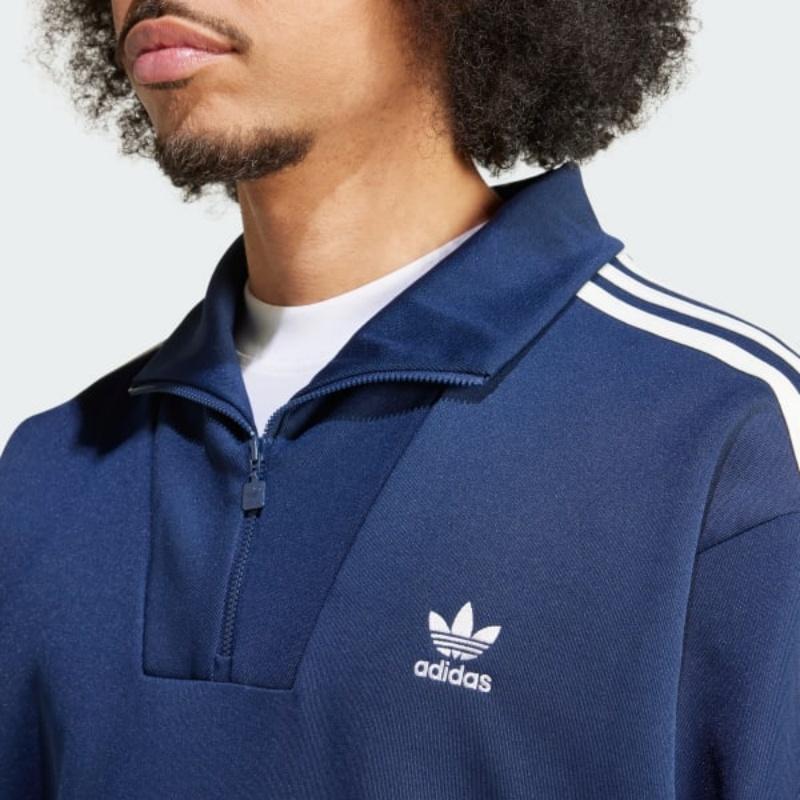 adidas Оригинальный пуловер Adicolor Comfortable Striped Sweatshirt Мужские толстовки Night-Indigo IZ4805