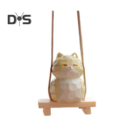 Подвесное украшение для автомобиля в виде кошки, мультяшный кот, зеркало заднего вида, воздушный шарм, милый кот, украшение для интерьера для любителей кошек