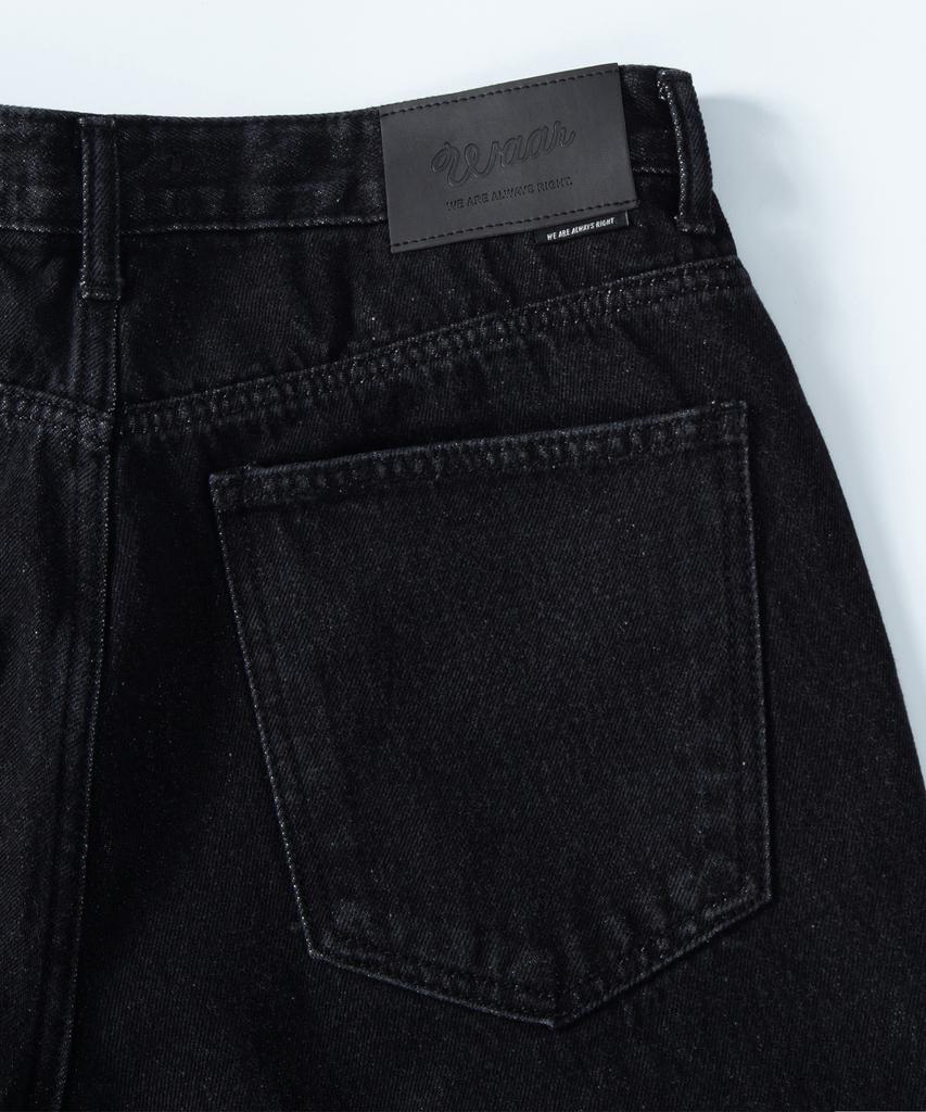 WAAR M160 Straight Denim Pants_Black [Short Length Added]
