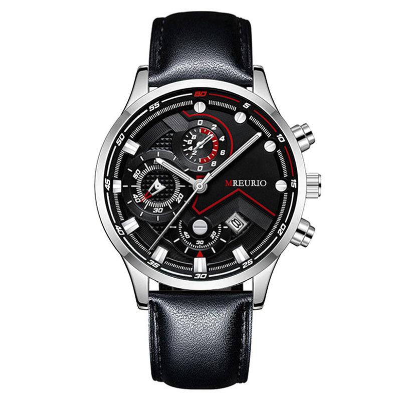 Fashion Calendar Business Men's Watch Men's Watch Six-Pin Belt Quartz Watch