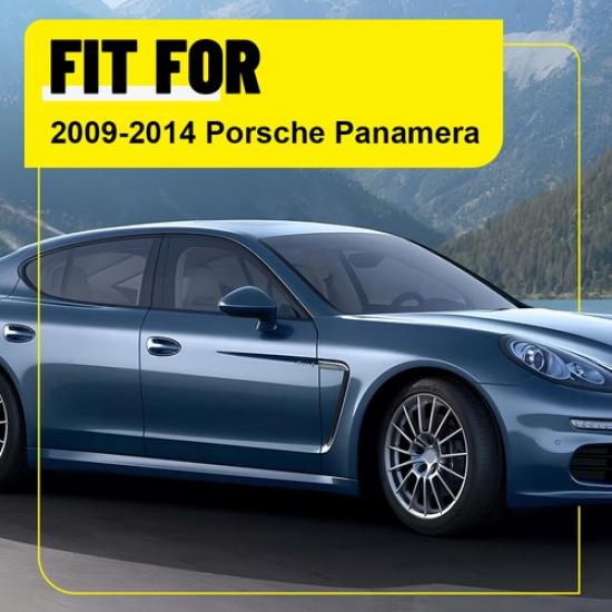 4PC Windows Door Pillar Post Trim Cover Strip For Porsche Panamera 2009-14 Black