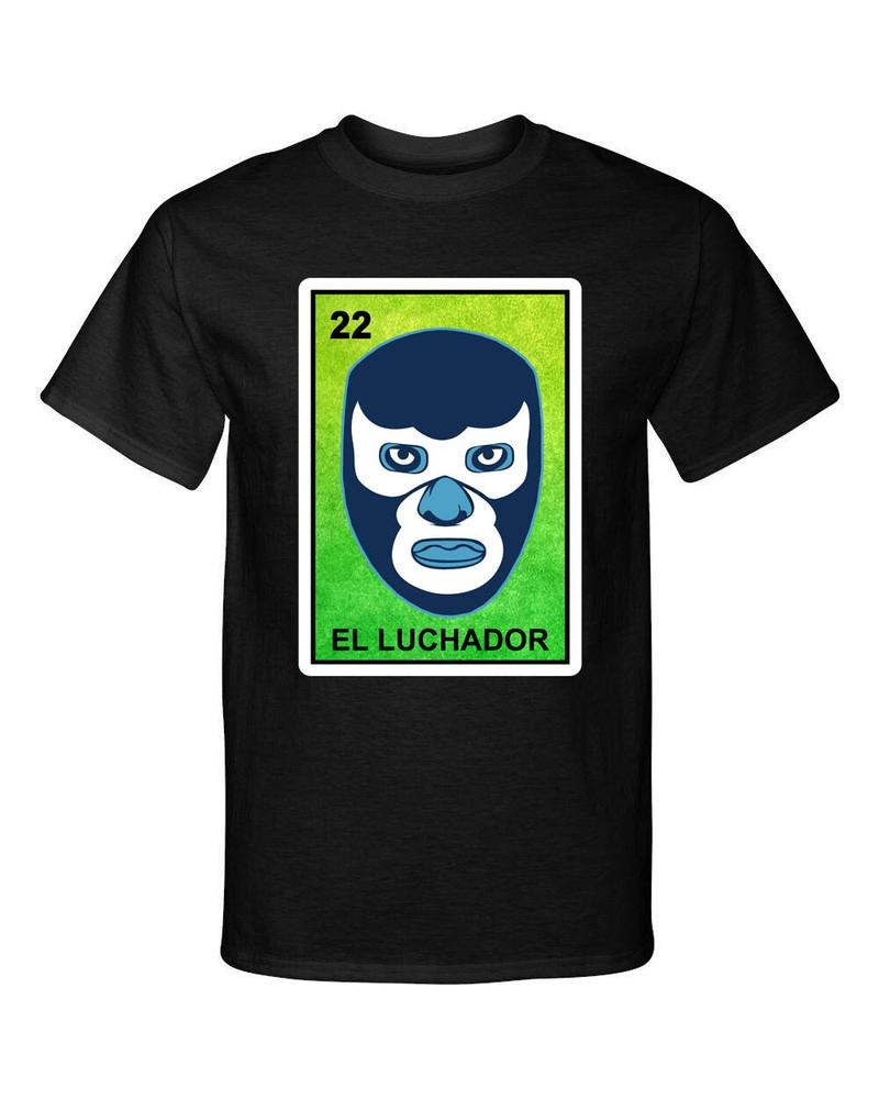 El Luchador Голубой Демон Рестлер Лотерия Мексиканский Бинго Стиль Графическая Футболка Унисекс Футболка