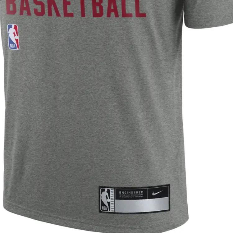 Nike Футболка с коротким рукавом и логотипом Miami Heat, мужские топы, серые, FJ0179-063