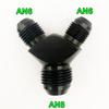 HQ Block Y  Adapter Fittings Adaptor Tee oil pipe joint Male Thread AN4 AN6 AN8 AN10 Aluminium Fuel Oil Hose Fitting Pipe Joint
