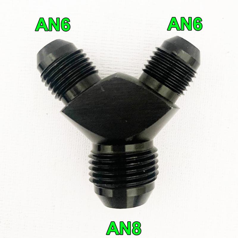 HQ Block Y Adapter Fittings Adaptor Tee oil pipe joint Male Thread AN4 AN6 AN8 AN10 Aluminium Fuel Oil Hose Fitting Pipe Joint