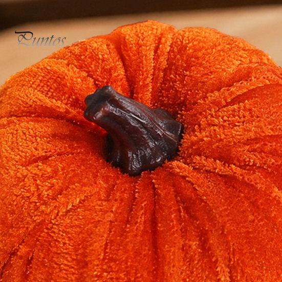 Тыквы из мешковины и бархата 5 шт. Осенний тканевый декор-тыква, Thanksgiving Фермерский набивной клетчатый декор, Урожай Маленькие искусственные для домашнего стола