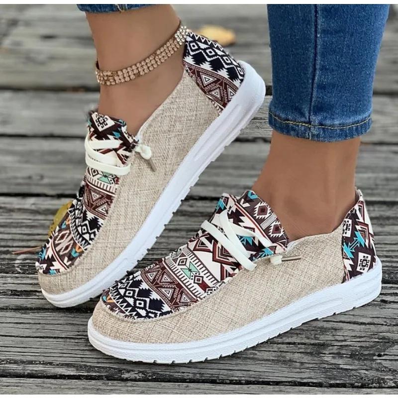 Fashion Fashion Women's Round Toe Walking Cloth Shoe Color Matching Casual Comfortable Shallow Mouth Thick Sole Sneaker Zapatos De Mujer