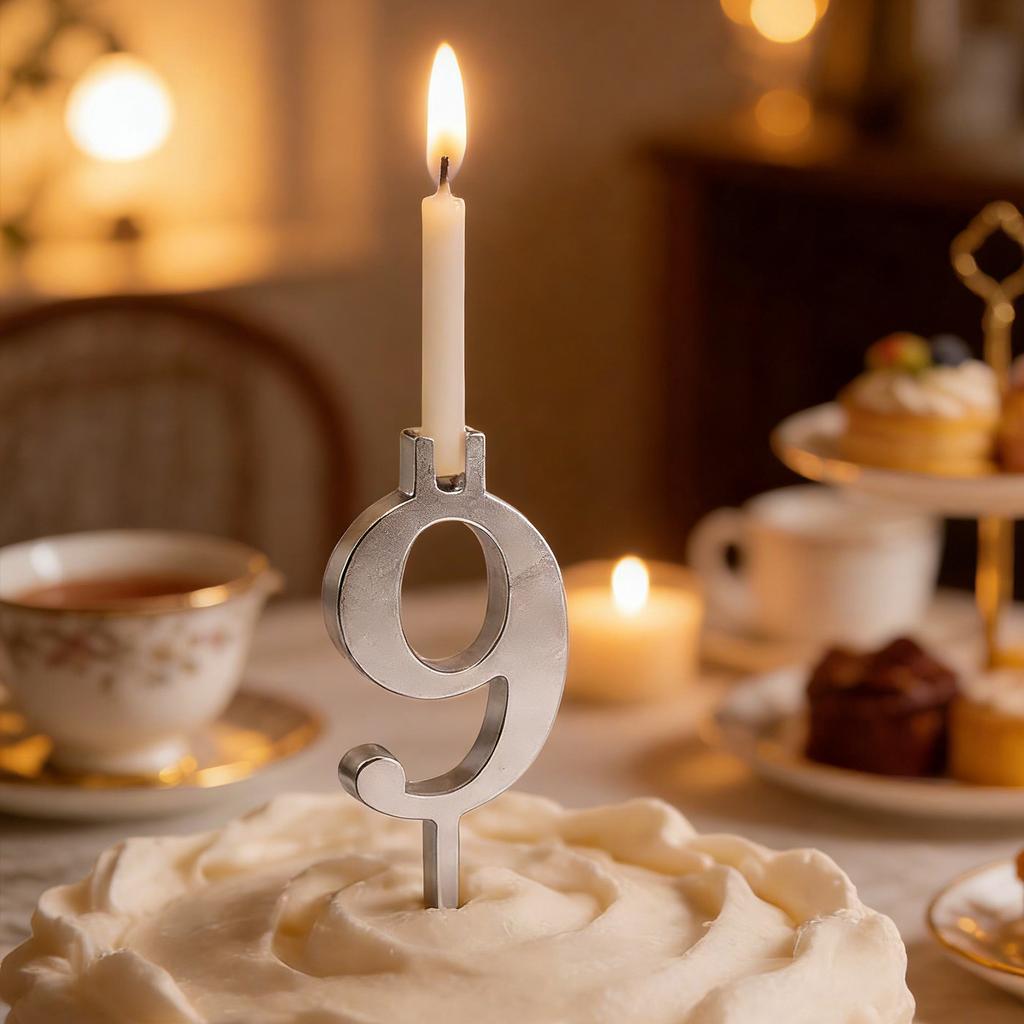 10 Pieces 0-9 Number Candle Holder Set Cakes Accessories Digital Style Candles Holder for Anniversary Wedding Party Celebration