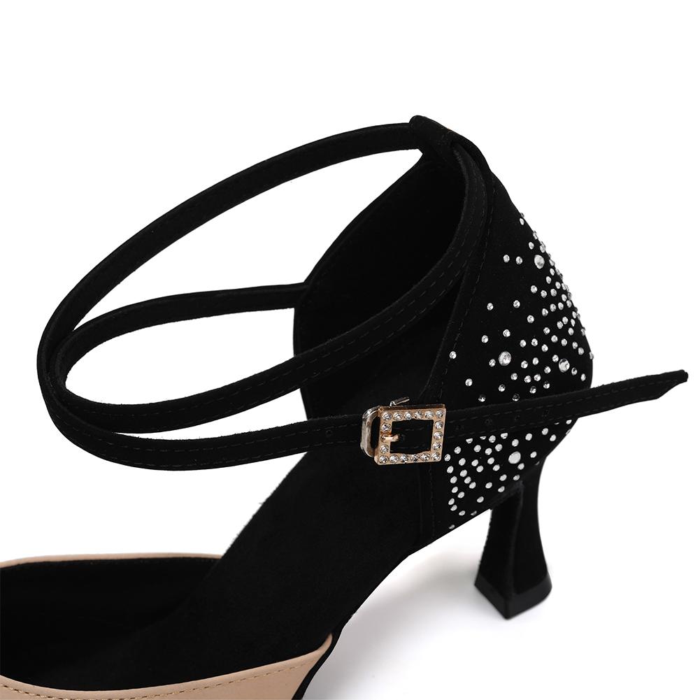 Женская обувь для латинских танцев, блестящие танцевальные туфли со стразами для вечеринок, женские сандалии для помещений
