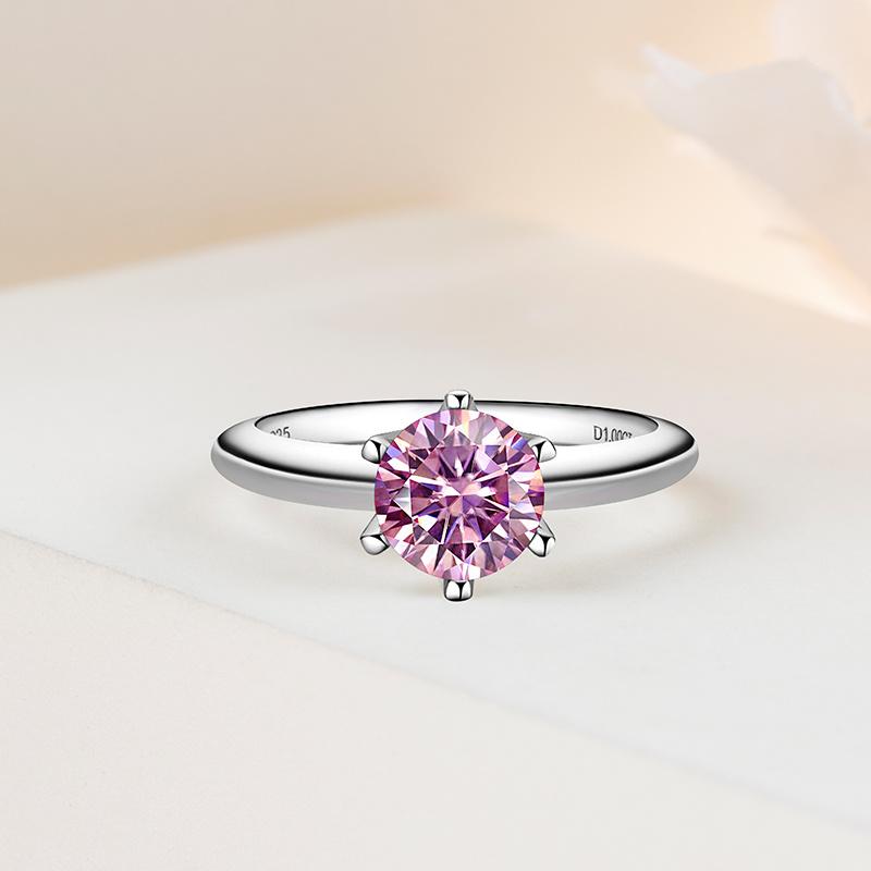 Bague Ringen Роскошные 100% настоящие 5-каратные кольца с муассанитом и бриллиантами для женщин, свадебные кольца из серебра 925 пробы, классические круглые ювелирные изделия, подарок с GRA