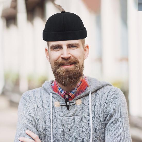 Landlord Hat No Brim Solid Color Hip Hop Hat Lightweight Breathable Soft