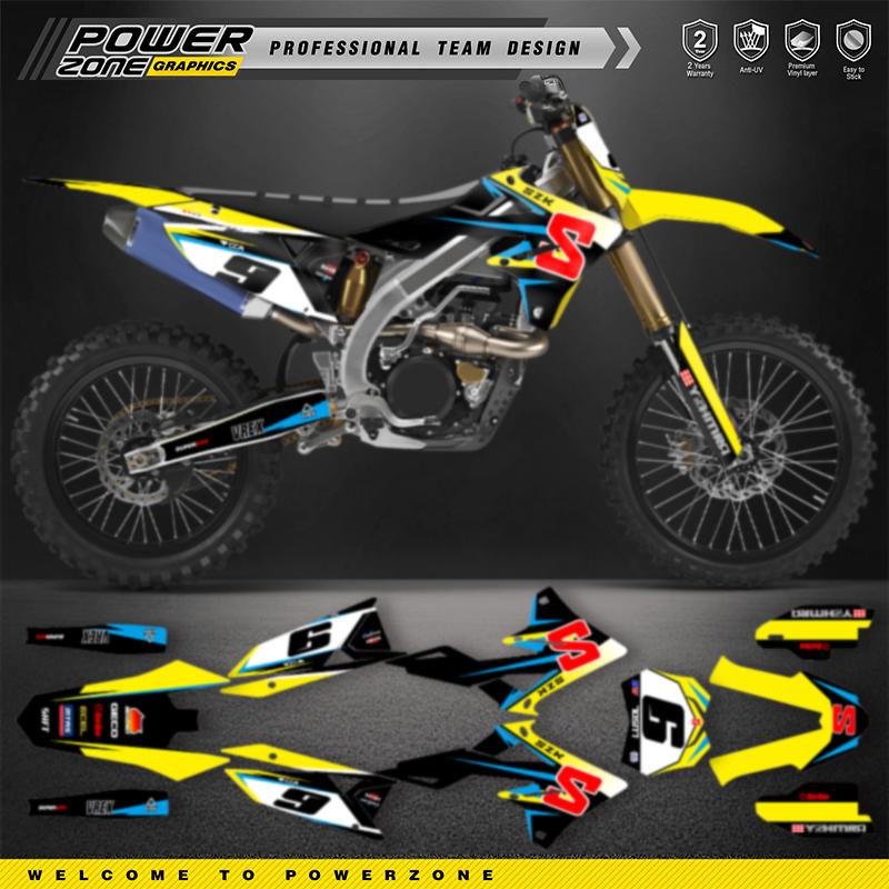 POWERZONE Индивидуальные наклейки на мотоцикл 3M для бездорожья Для SUZUKI 2018-2022 RMZ 250 450 RMZ Индивидуальный графический комплект защиты 07