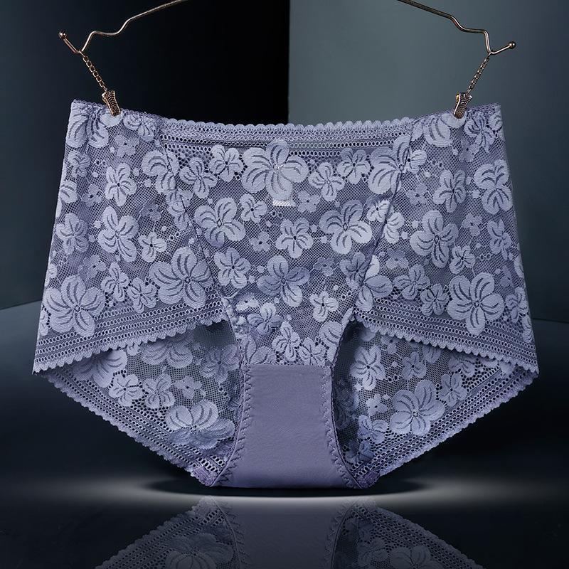 Plus Size High Waist Lace Panties with Cotton Crotch – Sexy, Hip-Lifting Design