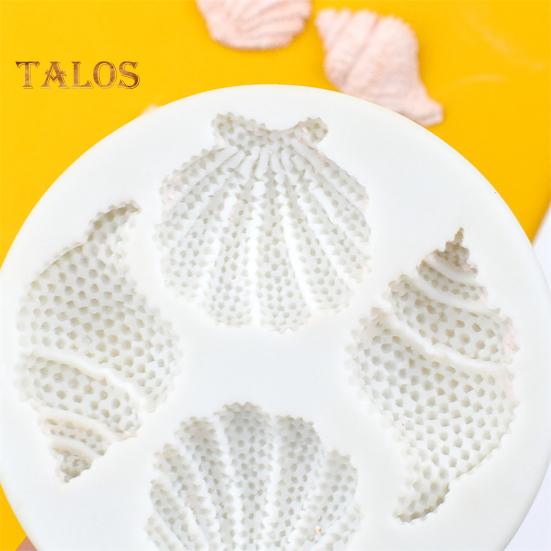 Форма в виде раковины, легкий инструмент для выпекания, без запаха, полезная, 4 полости, форма для украшения торта для вечеринки, пекарня