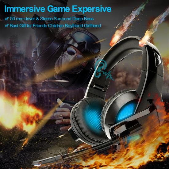 Игровая гарнитура объемный звук регулируемая громкость игровые наушники с микрофоном с шумоподавлением