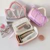 PU Leather Bow Stationery Bag Desktop Storage Bow Pencil Pouch Korean Style Pencil Case  School