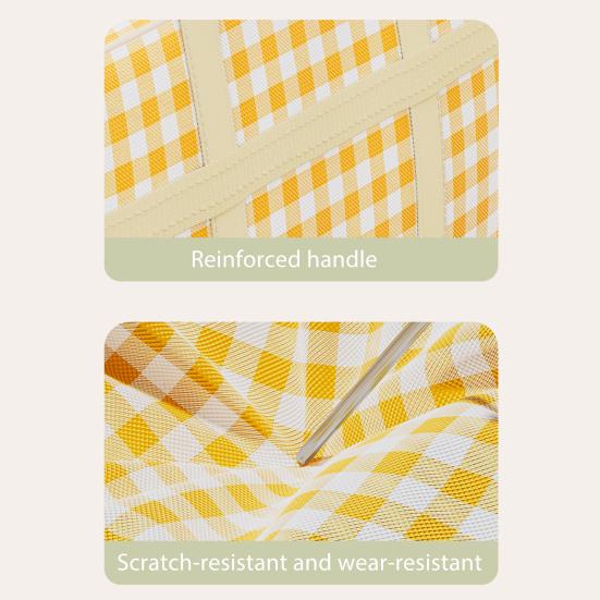 Сумка для хранения одеял с прочной молнией, усиленными ручками, клетчатым принтом, большой вместимости, из нетканого материала, органайзер для хранения одеял