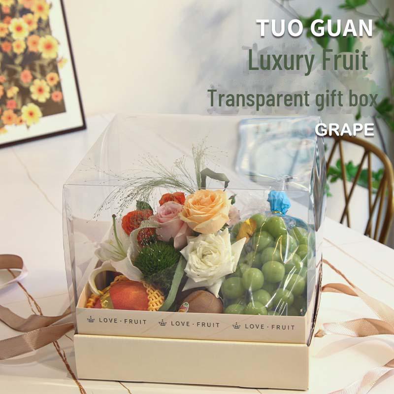 «Прозрачная подарочная коробка с цветами в скандинавском стиле для Дня святого Валентина, дня рождения или торта»