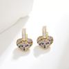European & American Retro Heart-shaped Zircon Love Earrings - Colorful Dangle Ear Cuffs for Women