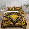 Luxury Baroque Pattern Bedding Set Golden Duvet Cover Set Twin Double Queen King Size Comforter Cover Set for Gift Bed Linen