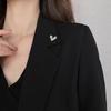 Rectangular Heart Brooch Korean Style Hollow Heart Breastpin Exquisite Rhinestone Pin  Women