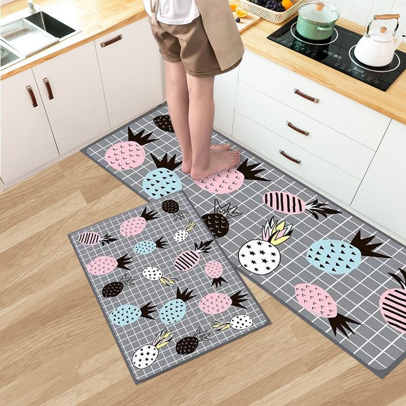 Fashion Simple Nordic Soft Kitchen Rug Anti-Fatigue Kitchen Rug Waterproof Non-Slip Rugs Set Runner Rug Bedside Rug Absorbent Carpet For Kitchen