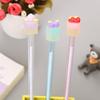 Back To School Season 10pcs 0.5mm Cute Fruit Cake Shape Gel Pen Creative Black Water Pen Gold Powder Transparent Rod Office Signature Pen