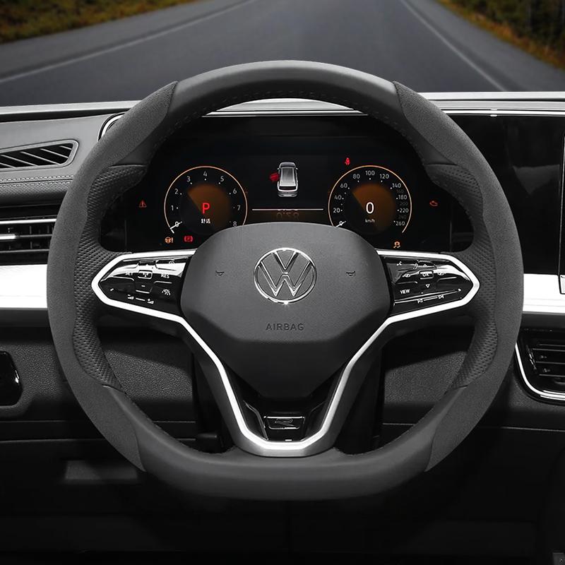 Подходит для Volkswagen Нескользящая Пряжка Сегментированная Замшевая Накладка на Руль Подходит для Polo Golf 5 6 7 Gol Cc Passat B6 B8 Jetta Scirocco T4