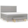 3137173 vidaXL Divan Bed with Mattress Light Grey 180x200cm Fabric