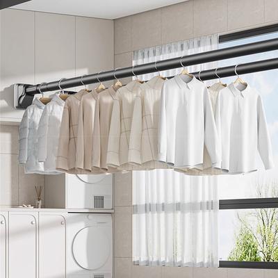 Adjustable Curtain Rod, 40-500cm Extra Long Support Rod, Extendable Shower Curtain Rod, Balcony Clothes Drying Rod,
