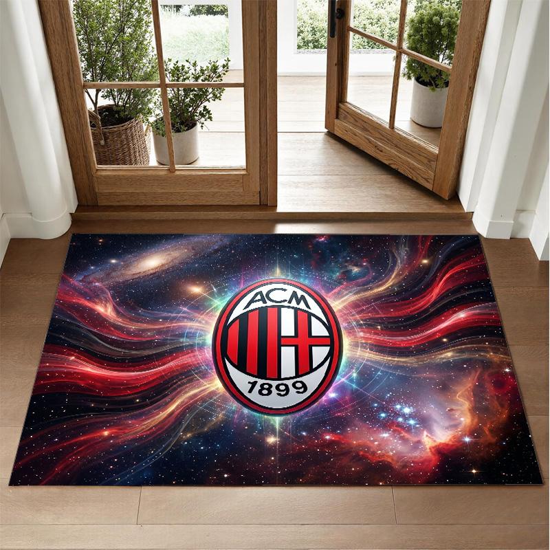 Ковер из хрустального велюра в дизайне AC Milan, мягкий декоративный коврик для прихожей спальни