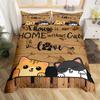 Cat Paw Duvet Cover Cartoon Animal Bedding Collection Single Twin King For Girl Teen Microfiber Lovely Kitten Puppy Pet Comforter Cover