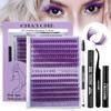 D Song Color Single Cluster False Eyelashes Glue Set DIY Segmented Natural Thick Eyelashes