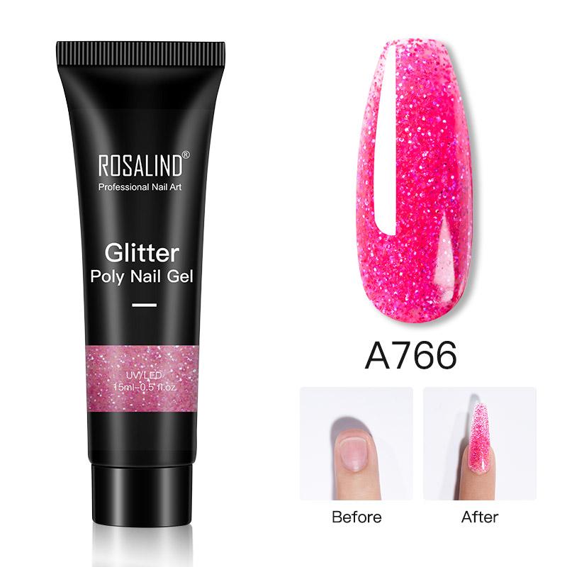 ROSALIND 15 мл блестящий УФ-гель для наращивания ногтей лак для ногтей быстрое наращивание полигель для ногтей для дизайна ногтей