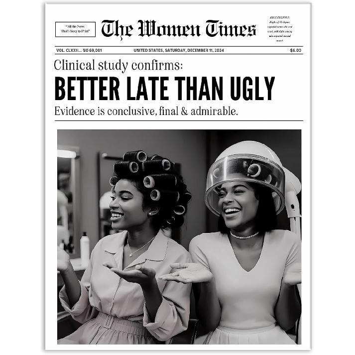 Jatinoo Framed Wall Art 11.5x15 inch, Aesthetic Posters for Wall Bedroom Decor - Fashion Vogue Newspaper Print, Black and White Framed Canvas Art for