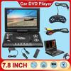 7,8-дюймовый портативный домашний автомобильный DVD-плеер VCD CD MP3 HD DVD-плеер аналоговое ТВ USB SD-карты RCA игровой ЖК-дисплей 16:9 Поворот