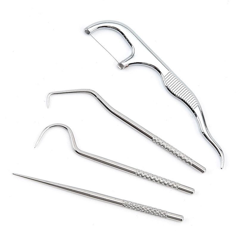 1 комплект зубочисток из нержавеющей стали, чистка щелей между зубами, чистка от грязи, уход за полостью рта, набор из 4 зубочисток, портативный YSL