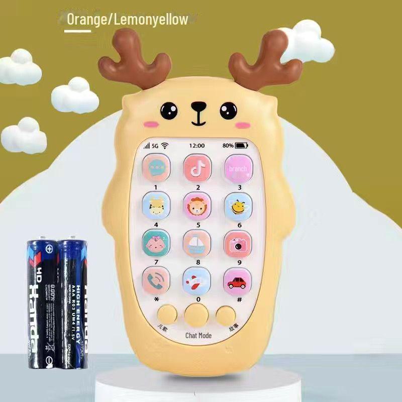 Перезаряжаемая развивающая музыкальная игрушка-телефон для девочек и мальчиков, жевательный дизайн, для возраста 0-3 года