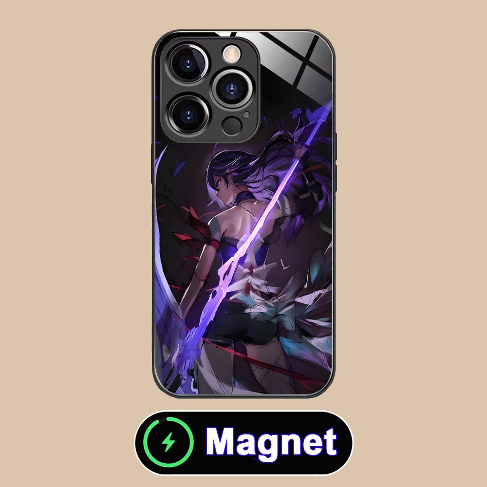 HSR Acheron Стеклянный чехол для мобильного телефона MagSafe для iPhone 17 16 15 14 13 12 11 Air Pro Max Plus Mini Цветной чехол