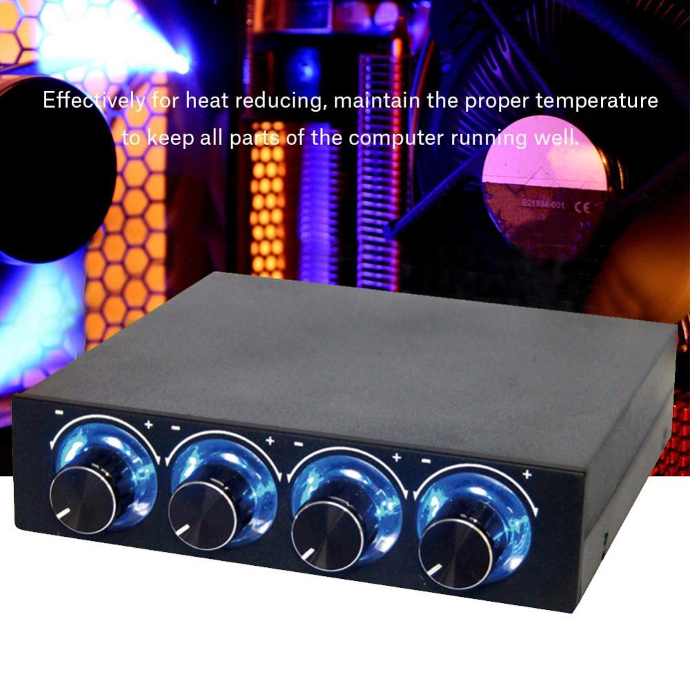 Blue LED Temperature Controller Independent Turn Knob Computer Fan Controller Heat Sink Cooling