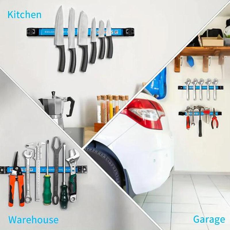 8,12,18,24inch Space Saving Metal Organizer Rack Strong Magnet Tool Magnetic Tool Holder Heavy Duty Tool Bar