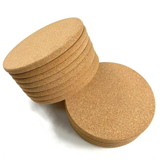 2Pcs Cork Trivet Set Heat Resistant Thick Cork Coasters for Hot Dishes Versatile Round Cork Placemats for Kitchen Table