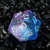 Игральные кости Liquid Core Resin Dice Sharp Edge 20-сторонние игральные кости золотисто-серебристого цвета с цифрами Многогранные игральные кости Quicksand Multi-sided D20 игральные кости для ролевой игры Реквизит для игральных костей
