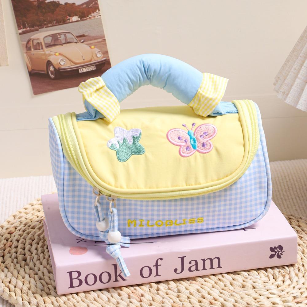 Multifunctional Handheld Makeup Bag Large Capacity Pencil Case Cute Pencil Pouch  School