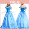 Элегантное синее платье Золушки, Белоснежки, Белль для взрослых для сценического выступления