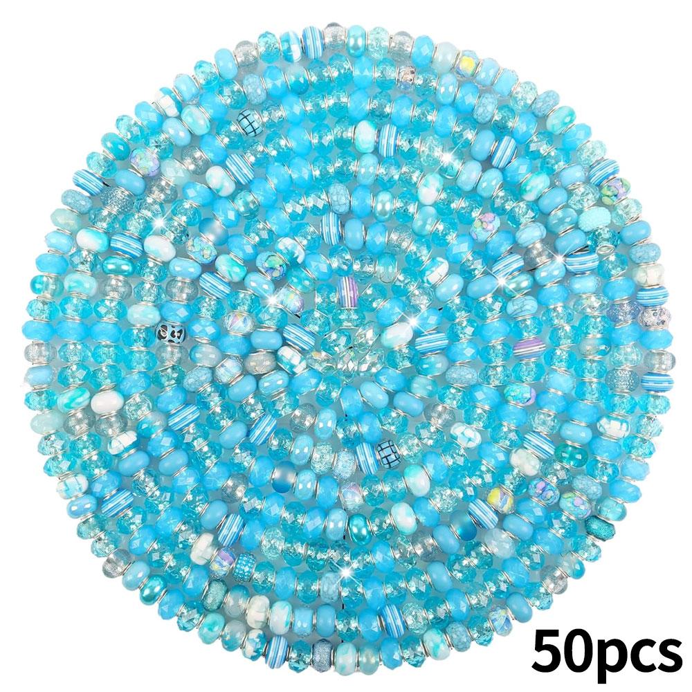 30/50/100 смоляных бусин европейского стиля с крупным отверстием, разделительные бусины для изготовления ювелирных изделий, различные россыпные и цветные европейские крупные бусины