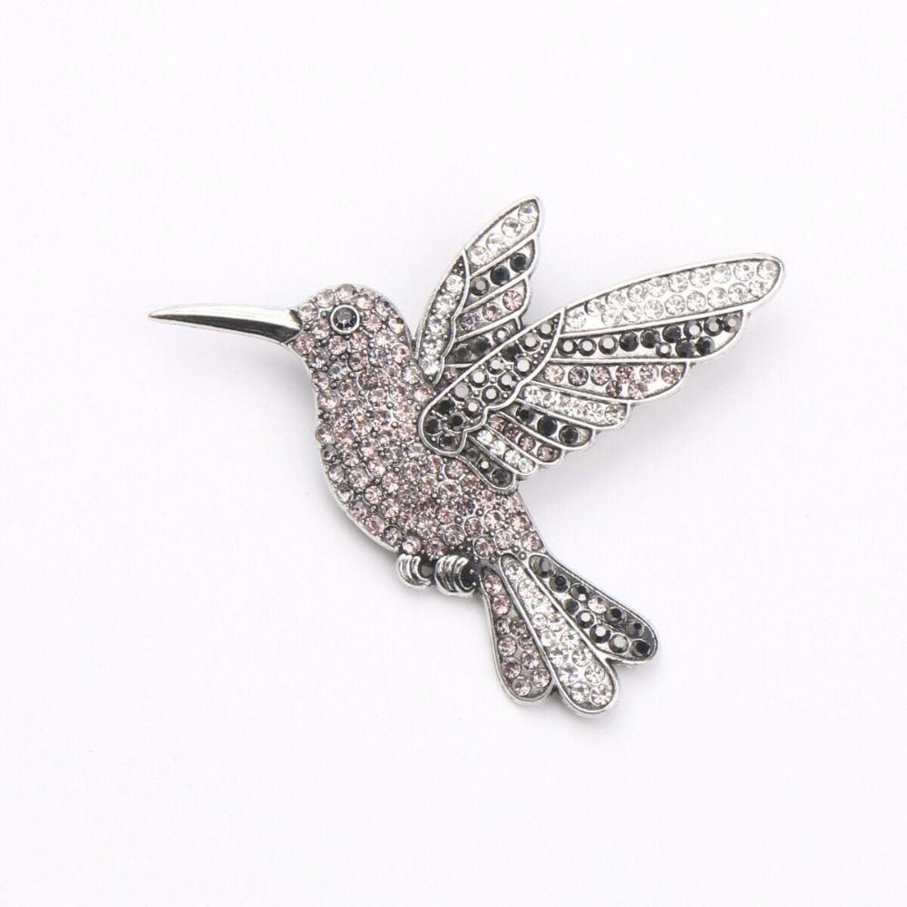 Elegant Hummingbird Brooches Sparkling Rhinestone Brooches Fashion Animal Brooches Prom