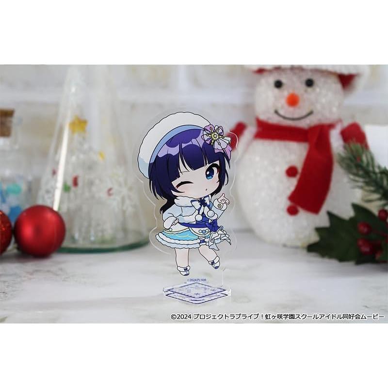 Сезонные растения Love Live! Школьный идол-клуб Нидзигасаки Акриловая подставка Puchichoko [Асака Карин] Зимний костюм Вер.. 90мм90мм акрил