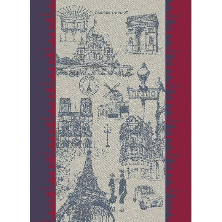 Garnier Thiebaut Maree Basse Lagon (Low Water Lagoon) French Kitchen Towel 22"x30", Cotton, Jacquard